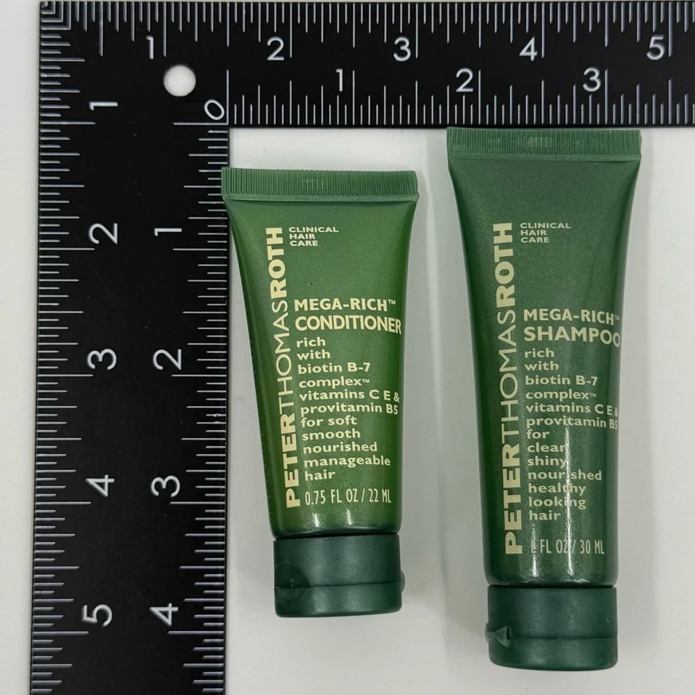 Peter Thomas Roth Mega Rich Shampoo 1oz‎ & Conditioner .75 Oz Travel Size New